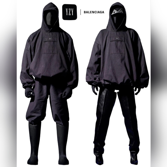 Yeezy Gap Engineered by Balenciaga Sateen Anorak -BLACK- it runs big